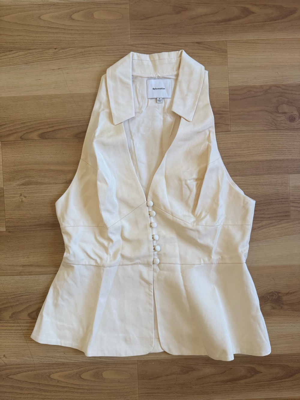 New Reformation Cream Rylan Top - Picture 7 of 8